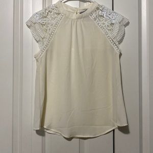 Cream small short sleeve blouse never worn